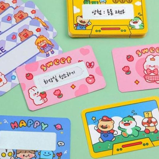 행운카드 80개 컬러풀 게임 복권 : 펄케이샵D