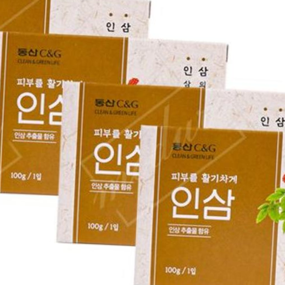 클렌징솝 동산 인삼비누 4입 세안 화장품 업소용 세면 목욕탕 : 영스코리아