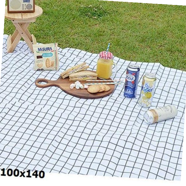 피크닉 매트 화이트체크 100x140cm (2~3인용) : 주니몰36