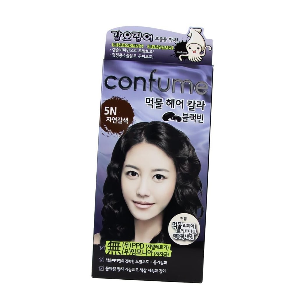 컨퓸 먹물 헤어칼라 5N 자연갈색 염색약 : HOMEANDSTORE