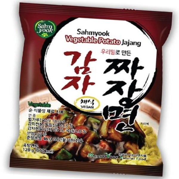 우리밀 채식 감자짜장라면(128g) 8봉 : 주니몰36