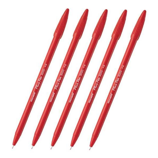 모나미 플러스펜(적색 12자루 0.3mm ) : 두리더