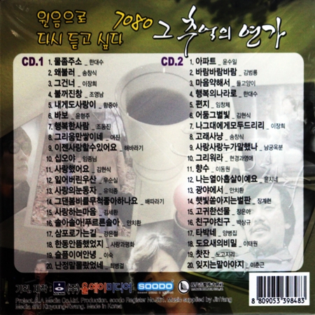 [추억나라][2CD 40곡][동창회 선물용][7080 노래 모음][쎄시봉]원음으로 다시듣고 싶다 7080 그 추억의 연가,한대수,송창식,이장희,함중아... 