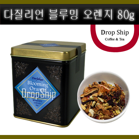 다질리언 블루밍 오렌지 80g/캔/darjeelian/blooming/orange/블루밍/오렌지/사과/꽃향/장미꽃/과일차/블랜딩/허브차/허브티/녹차/차/티... 