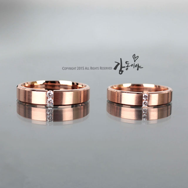 [트윈클링]  14K 커플링 다이아몬드 반지 핑크골드 : 감동이야