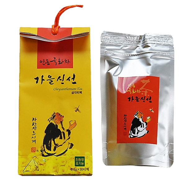 안동국화차 가을신선 국화차 삼각티백 0.6g x 10티백 : 명인명품전문몰