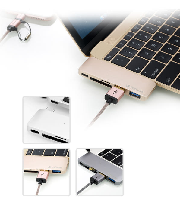 Verbatim 3in1 USB 3.0 Type-C charging hub Unique a