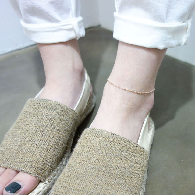 New Silver Slim Chain Ankle Pink Gold Rose Simple 