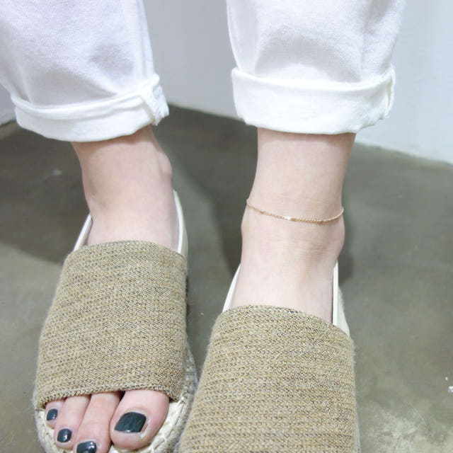 New Silver Slim Chain Ankle Pink Gold Rose Simple 