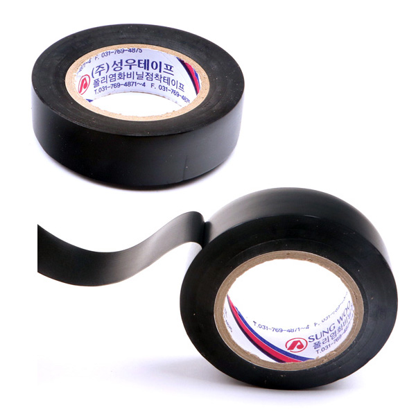 국산 전기테이프 19mm x 20Y 18M 검정 절연 비닐 테이프 전선 케이블 전기 성우 : 산업정품몰