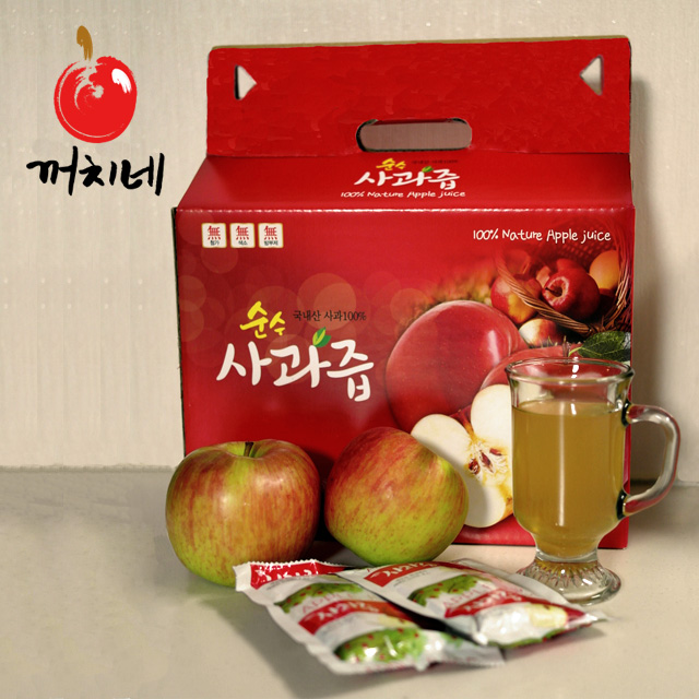 직접 재배해서 착즙한 100% 사과즙 (110ml x 50포) : 꺼치네사과