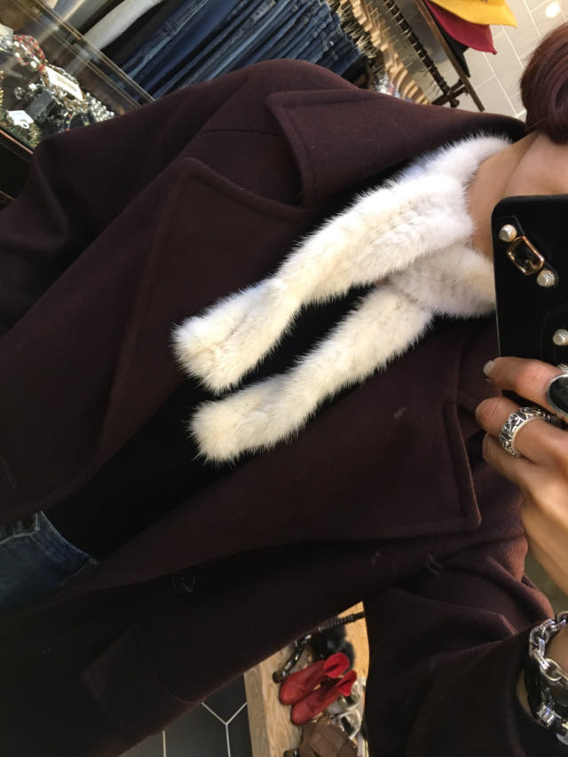 Petit mink muffler shawl Recommended for winter Re