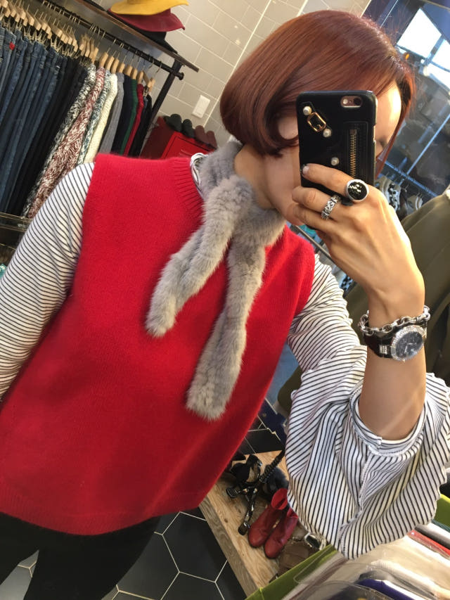 Petit mink muffler shawl Recommended for winter Re
