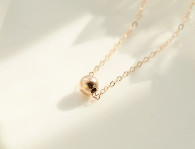 Lovely Tangent Necklace 14k Ball 14k Simple Daily 