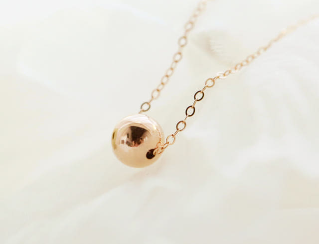 Lovely Tangent Necklace 14k Ball 14k Simple Daily 