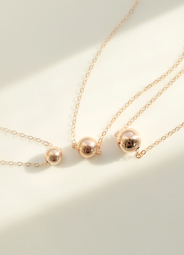 Lovely Tangent Necklace 14k Ball 14k Simple Daily 