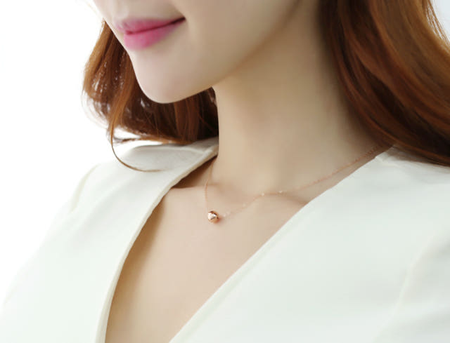 Lovely Tangent Necklace 14k Ball 14k Simple Daily 