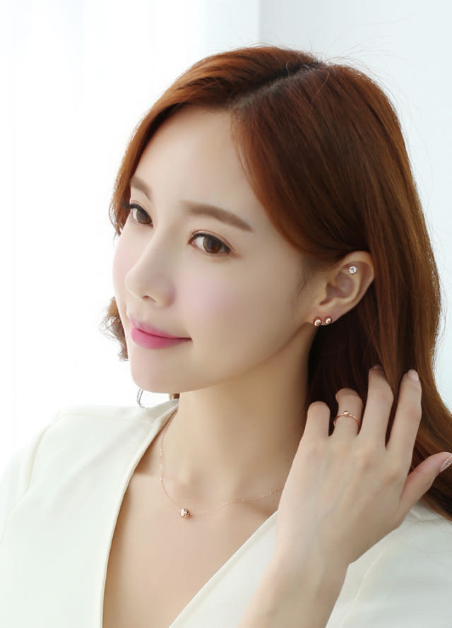 Lovely Tangent Necklace 14k Ball 14k Simple Daily 