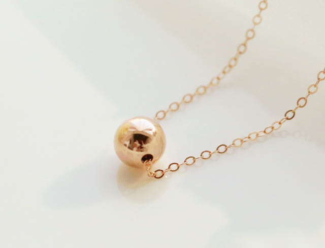 Lovely Tangent Necklace 14k Ball 14k Simple Daily 