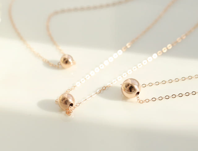 Lovely Tangent Necklace 14k Ball 14k Simple Daily 