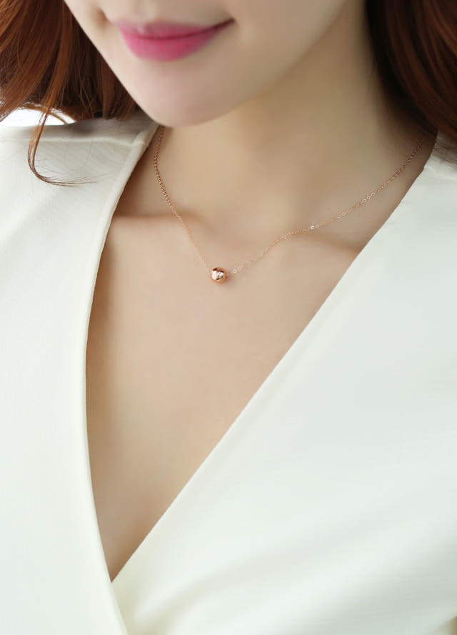 Lovely Tangent Necklace 14k Ball 14k Simple Daily 