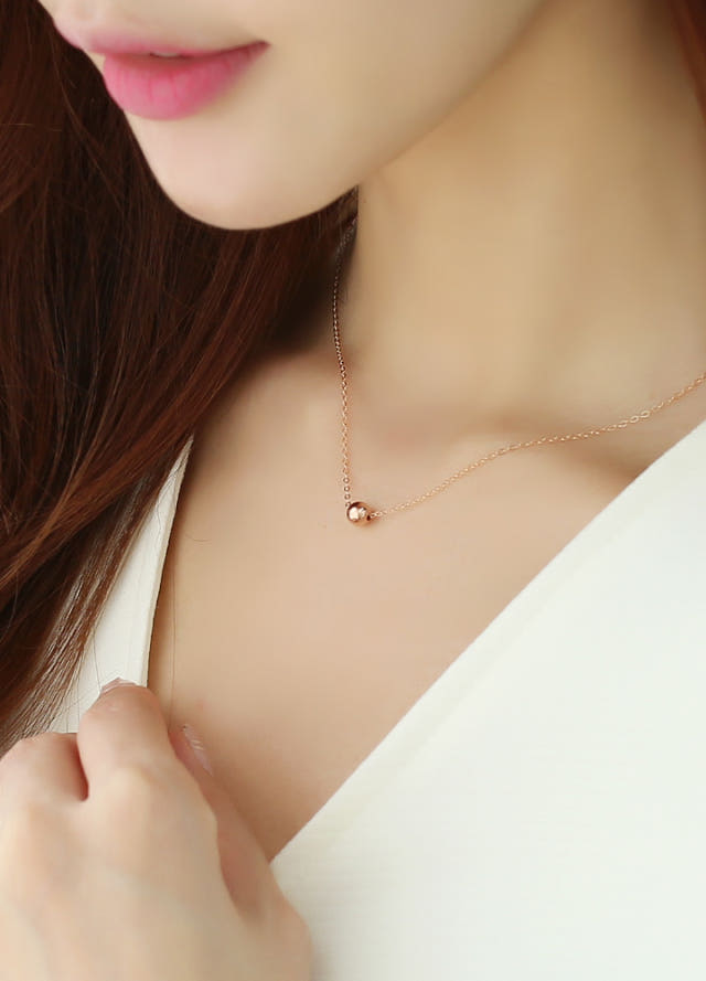 Lovely Tangent Necklace 14k Ball 14k Simple Daily 