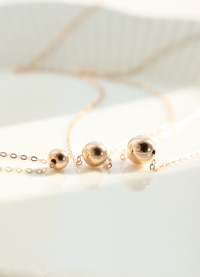 Lovely Tangent Necklace 14k Ball 14k Simple Daily 