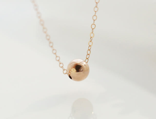 Lovely Tangent Necklace 14k Ball 14k Simple Daily 