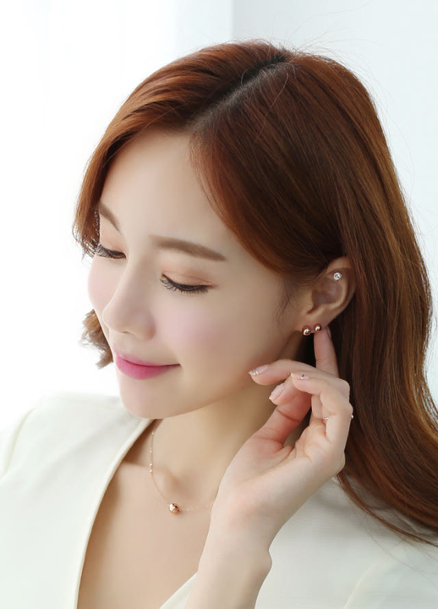 Lovely Tangent Necklace 14k Ball 14k Simple Daily 