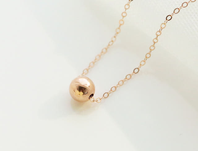Lovely Tangent Necklace 14k Ball 14k Simple Daily 