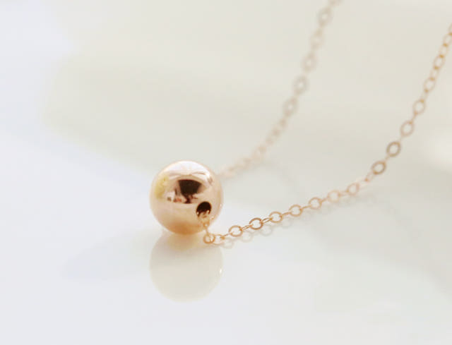 Lovely Tangent Necklace 14k Ball 14k Simple Daily 