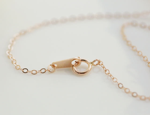 Lovely Tangent Necklace 14k Ball 14k Simple Daily 