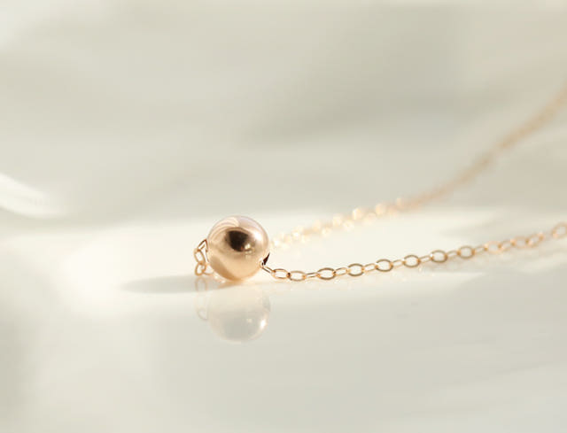 Lovely Tangent Necklace 14k Ball 14k Simple Daily 