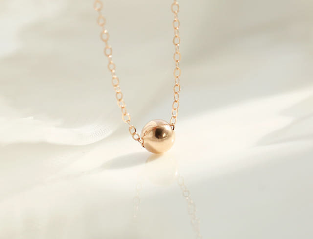 Lovely Tangent Necklace 14k Ball 14k Simple Daily 