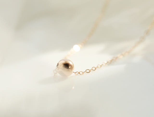 Lovely Tangent Necklace 14k Ball 14k Simple Daily 