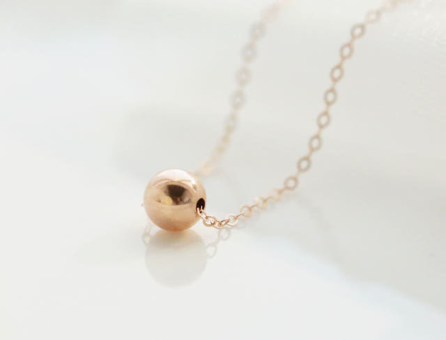 Lovely Tangent Necklace 14k Ball 14k Simple Daily 