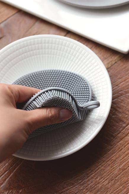 Scrubber Dish Washing Pastel Silicone Apple Scrub 