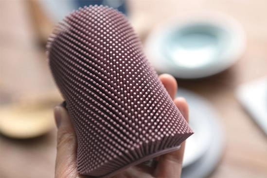 Scrubber Dish Washing Pastel Silicone Apple Scrub 