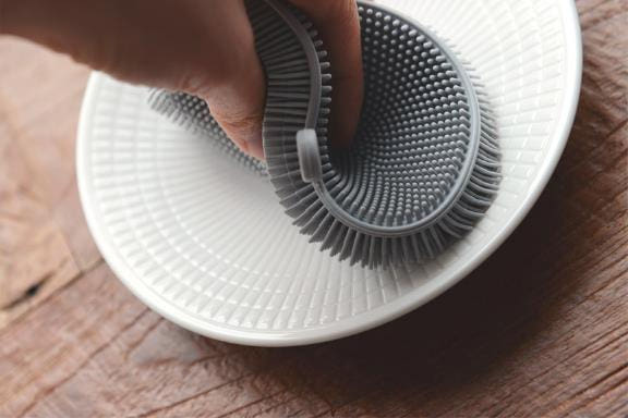 Scrubber Dish Washing Pastel Silicone Apple Scrub 