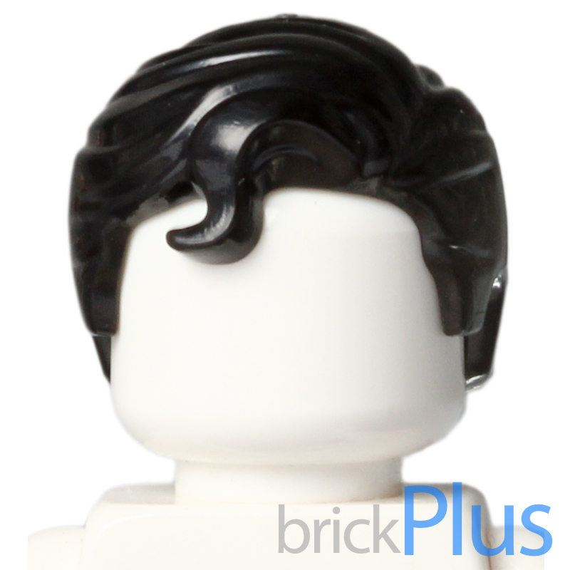 레고 헤어 원조 슈퍼맨 (6862) 헤어 Black Minifig, Hair Swept Right with Front Curl 4651571 98726 : 브릭플러스