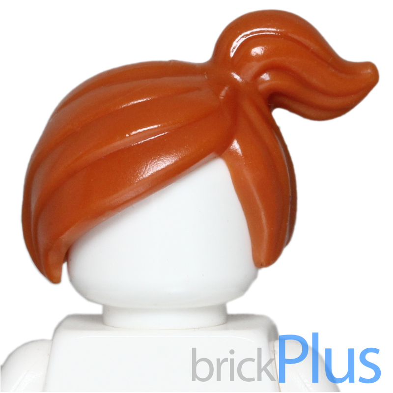 레고 헤어 와일드스타일 / 측면 말총머리 - 다크 오렌지 Dark Orange Minifig, Hair Female Ponytail Off-center 6122201 15427... 