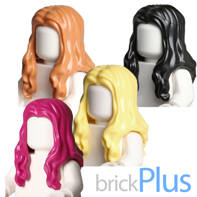레고 헤어 스칼렛 위치 / 긴 굵은 웨이브 Minifig, Hair Long Wavy with Center Part 95225 : 브릭플러스