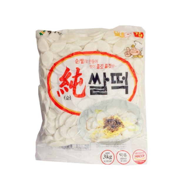 [별가식품]순쌀떡 3kg(1박스 6개입)/떡꼬치/밀방/목침/절대/판떡/긴대/왕대/분식/치킨밀떡/가래떡/충남식품/씨앤푸드 : Cn food