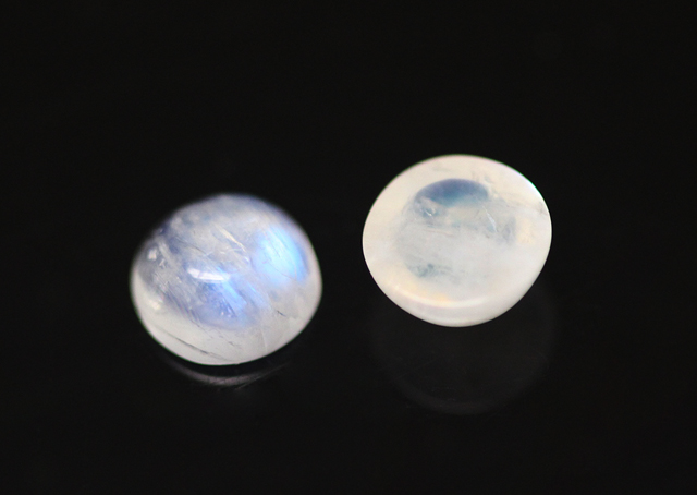 2개 - 레인보우 문스톤 원형 캐보션 5mm : yesbeads