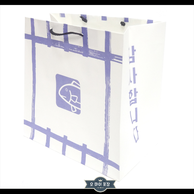 고급 일식쇼핑백 도시락 초밥 가방 100장 물고기 : 오마이포장