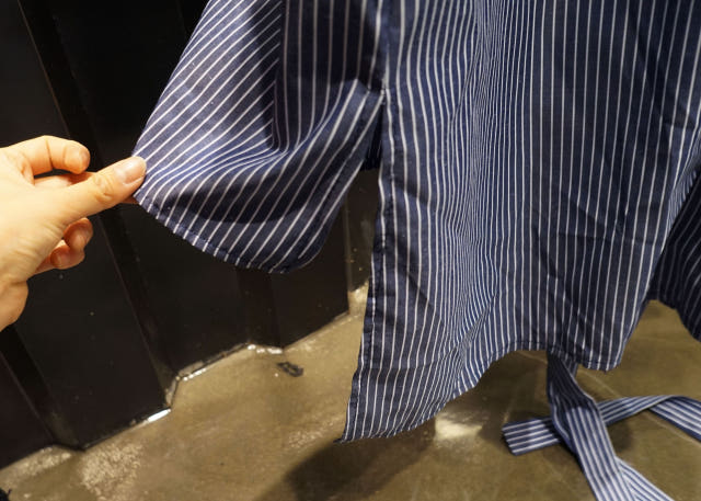 New Long Stripe Lap Shirt Dress Ethnic Uncle Fukar