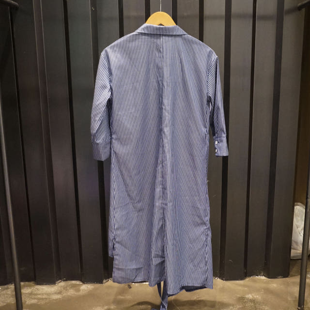 New Long Stripe Lap Shirt Dress Ethnic Uncle Fukar