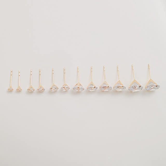 White Love Story Cubic Earrings 14k Gold 14K Spike