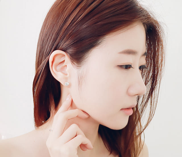 White Love Story Cubic Earrings 14k Gold 14K Spike