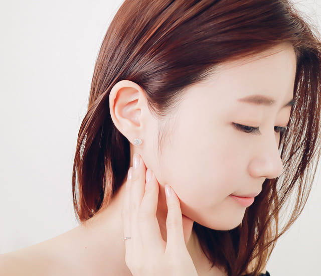 White Love Story Cubic Earrings 14k Gold 14K Spike